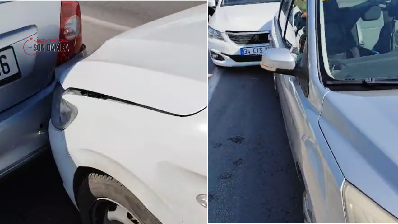 İzmir'de hızını alamayan kamyon 3 araca arkadan çarptı!
