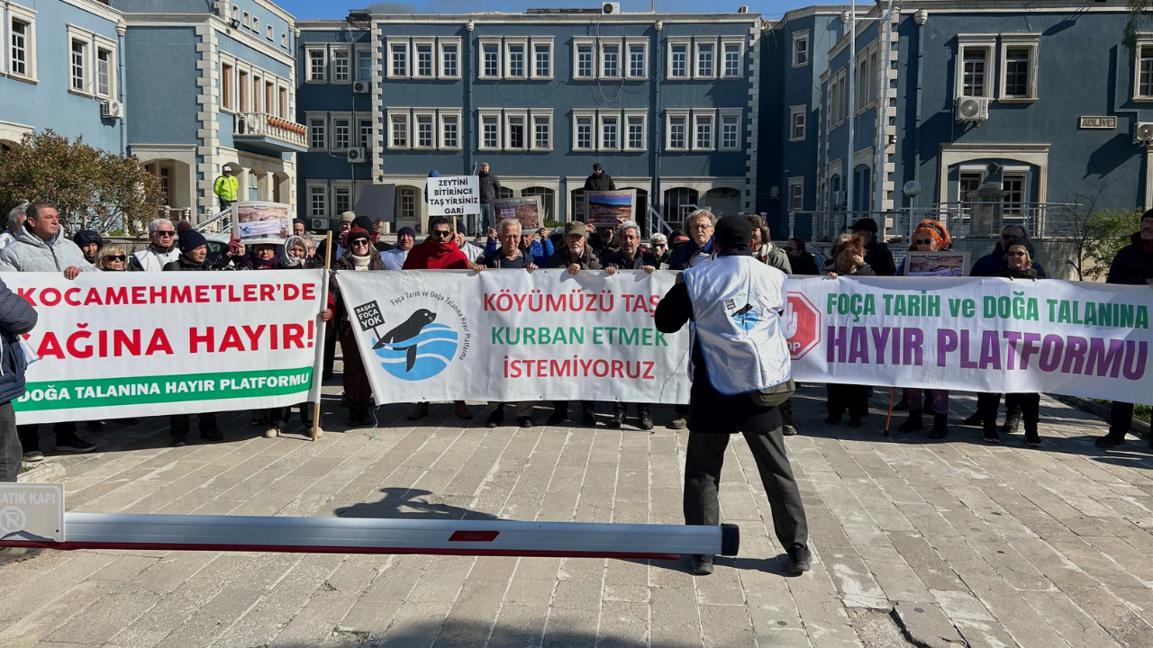 Foçalılar taş ocaklarına karşı ayağa kalktı