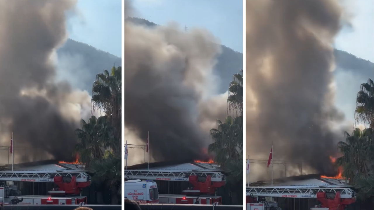 İzmir Narlıdere'de korkutan yangın!