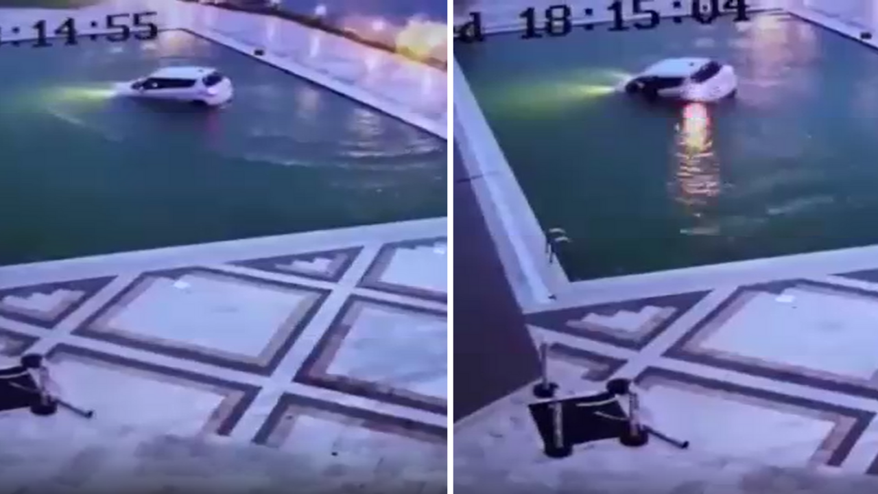 İzmir'de yaşayan bir kişi, iş görüşmesi için gittiği Bodrum'da aracıyla otel havuzuna düştü